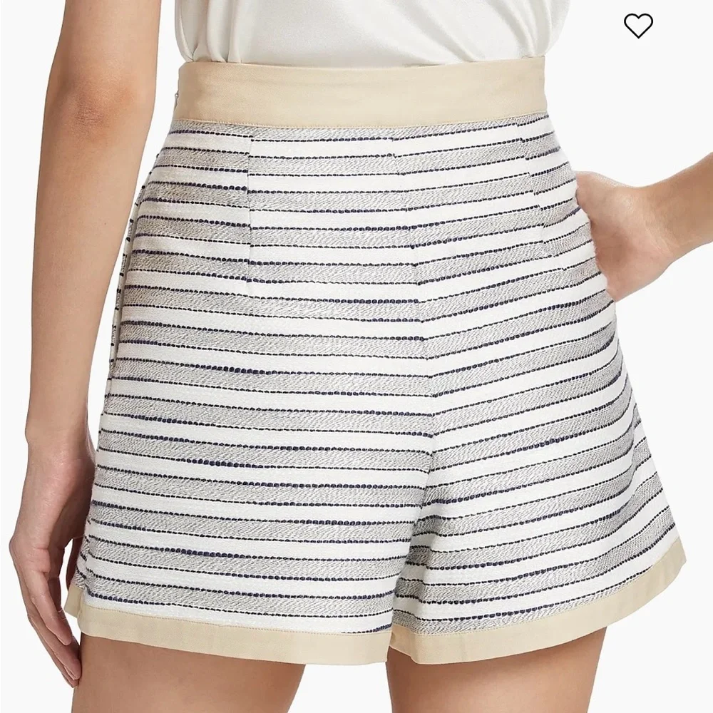 NWT If Only Studio Striped Cotton-Blend Surplice Skort